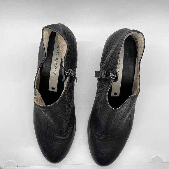 Matt Bernson Shoes Matt Bernson Jagguar Black Croc Ankle Booties size - 7 - Picture 3 of 10